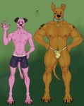  absurd_res anthro bambii_arts canid canine canis cartoon_network courage_the_cowardly_dog courage_the_cowardly_dog_(character) domestic_dog duo girly hanna-barbera hi_res male male/male mammal pecs scooby-doo scooby-doo_(series) 