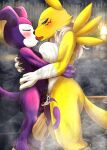  anthro bandai_namco big_breasts bodily_fluids breasts canid canine cum cum_in_pussy cum_inside digimon digimon_(species) duo embrace female fid fox french_kissing genital_fluids genitals hi_res hot_spring hug humanoid imp impmon kissing male male/female mammal nude onsen penis pussy renamon sex water 