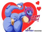  absurd_res amanda_(disambiguation) anthro anus big_breasts big_butt blue_body breasts butt cherryblossomgames darkadibuja female fish genitals hi_res holidays marine purple_eyes pussy shark shark_tail solo spread_pussy spreading valentine&#039;s_day yellow_body 