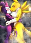  after_sex anthro bandai_namco big_breasts blush bodily_fluids breasts canid canine cum cum_drip cum_in_pussy cum_inside digimon digimon_(species) dripping duo embrace female fid fox genital_fluids genitals hi_res hot_spring hug humanoid imp impmon male male/female mammal nude onsen penis pussy renamon sex water 