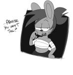  alpha_channel animal_humanoid anthro binder_(restraint) bunny_enid cartoon_network chest_binder clothed clothing dialogue enid_(ok_k.o.!_lbh) female greyscale hair hi_res humanoid lagomorph lagomorph_humanoid mammal mammal_humanoid monochrome navel ok_k.o.!_let&#039;s_be_heroes ota_(artist) restraints simple_background smile solo transparent_background whiskers 