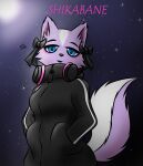  absurd_res anthro female hi_res luciangreyfold7 mammal mephitid moon shikabane_(aggressive_retsuko) skunk solo 