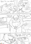  2018 age_difference anthro anthro_on_anthro balls bear beard being_watched belly chastity_cage chastity_device clothing comic dialogue dominant dominant_male duo english_text facial_hair father father_and_child father_and_son foreskin genitals hairy hi_res incest_(lore) key looking_at_another male male/male mammal mature_male meme monochrome nipples older_male overweight overweight_male parent parent_and_child penis plaguedobsession rubber rubber_clothing rubber_suit son speech_bubble submissive submissive_male text to_be_continued younger_dom_older_sub younger_male 