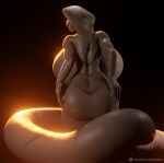  3d_(artwork) anthro back_boob big_breasts big_butt breasts brown_body butt cobra digital_media_(artwork) female hand_on_butt huge_breasts hyper hyper_breasts nirvana_(xpray) non-mammal_breasts nude reptile scalie snake solo xpray 