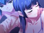  2girls assistant assisted_rape blue_hair censored forced itsuki_katsura multiple_girls penis purple_hair reversible sugihara_shizuno 