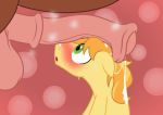  2019 animal_genitalia animal_penis badumsquish balls big_penis blush braeburn_(mlp) duo equid equine equine_penis faceless_male feral friendship_is_magic horse looking_at_penis male male/male mammal my_little_pony penis penis_on_head pony precum simple_background sweat toony troubleshoes_(mlp) 