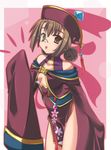  :p artist_request brown_hair glasses hat koihime_musou ryomou solo tongue tongue_out 