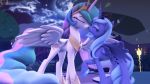  3d_(artwork) crown digital_media_(artwork) duo equid eskimo_kiss eyes_closed female friendship_is_magic horn jewelry loveslove mammal moon my_little_pony necklace night nose_boop nose_kiss princess_celestia_(mlp) princess_luna_(mlp) sibling sisters source_filmmaker star tiara winged_unicorn wings 