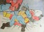  anal anal_penetration anthro back_muscles balls bed biceps black_body blaziken blue_body blue_fur blush blush_lines bodily_fluids butt butt_grab dashthefox duo fur furniture generation_3_pokemon generation_4_pokemon genitals hand_on_butt hi_res licking looking_pleasured lucario male male/male muscular nintendo open_mouth oral penetration penis pillow pink_penis pokemon pokemon_(species) red_body red_fur rimming rimming_male sex simple_background sweat sweatdrop tongue tongue_out traditional_media_(artwork) vein veiny_penis 