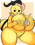  annabee_(woebeeme) antennae_(anatomy) anthro areola arthropod arthropod_abdomen bee big_breasts black_eyes bodily_fluids breast_play breasts cum cum_between_breasts cum_on_breasts darky duo female genital_fluids genitals hi_res huge_breasts hymenopteran insect male male/female neck_tuft nipples non-mammal_breasts nude open_mouth penis perpendicular_titfuck pussy sex titfuck tuft yellow_areola yellow_body yellow_nipples 