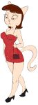  2023 a_kitty_bobo_show anthro bare_thighs biped black_clothing black_eyebrows black_eyelashes black_eyes black_footwear black_high_heels breasts brown_hair cleavage clothed clothed_anthro clothed_female clothing cocktail_dress curved_eyebrows digital_drawing_(artwork) digital_media_(artwork) domestic_cat dress eyebrows eyelashes eyelids felid feline felis female footwear full-length_portrait glitter gold-white-kott hair high_heels holding_object holding_purse looking_aside maggie_(kitty_bobo) mammal medium_breasts mouth_closed narrowed_eyes portrait prick_ears purse red_clothing red_dress resting_bitch_face short_hair simple_background solo tail tan_body tan_eyelids tan_nose tan_sclera thin_eyebrows walking white_background 