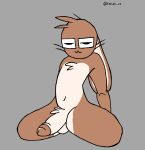  anthro bunzo_(vilepluff) coelhog_(artist) genitals hi_res lagomorph leporid male mammal nude penis rabbit simple_background smile solo 