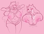  anthro areola blush bodily_fluids bottomwear bovid breast_play breasts caprine clothed clothing clothing_lift cum cum_on_breasts erection female genital_fluids genitals goat kaboozey mammal nipples open_mouth orgasm partially_clothed penis pubes sex shirt shorts solo sweat titfuck topwear toriel undertale_(series) 