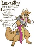  ambiguous_gender anthro canid canine clothed clothing fox jewish_mythology jinti_(artist) key lock locke_(hypnocatto) long_tongue male_(lore) mammal mythological_golem mythology solo solo_focus tongue tongue_out 