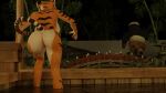  16:9 angry anthro bamboo butt deerbone_(artist) dreamworks duo female genitals hi_res humanoid kung_fu_panda male male/female master_po_ping master_tigress nude pussy running sauna stripes tail water wet widescreen 