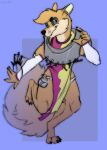  ambiguous_gender anthro canid canine clothed clothing fox hi_res jewish_mythology key ksandrafur lock locke_(hypnocatto) mammal mythological_golem mythology on_one_leg solo solo_focus standing 