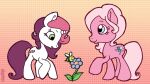  ambiguous_gender arthropod bee cutie_mark duo earth_pony equid equine feral flower hasbro horn horse hymenopteran insect kiguren mammal mlp_g3 my_little_pony my_little_pony_(2009) pinkie_pie_(g3) plant pony smile sweetie_belle_(g3) unicorn 