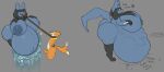  anthro balls before_and_after big_breasts big_butt body_outline breasts buizel butt digestion digestion_noises duo erection face_imprint female female_pred forced generation_4_pokemon genitals hand_on_breast hi_res huge_belly huge_breasts imprint larger_anthro larger_female leash leash_and_collar leg_markings male markings muffled multiple_prey navel nintendo oral_vore outie_navel penis pokemon pokemon_(species) riolu size_difference smaller_anthro smaller_male socks_(marking) thick_thighs unwilling_prey vore yerbabuena 