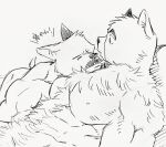  2boys abs animal_ears bara billy_russell_(dickfish) chest_hair completely_nude couple dickfish_(fishismdick) dog_boy dog_ears dog_tail facial_hair furrification furry furry_male furry_with_furry glasses hairy john_rottweil_(dickfish) large_pectorals looking_at_another male_focus male_pubic_hair mature_male multiple_boys muscular muscular_male mustache navel navel_hair nipples nude original pectoral_pillow pectorals pubic_hair scan short_hair sketch sleeping small_tail stomach tail thick_eyebrows traditional_media translation_request yaoi 