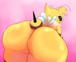  anthro arthropod bee big_butt blush breasts butt female hi_res hymenopteran insect looking_back mimidumpi nude quinn_(behniis) simple_background solo thick_thighs wings 