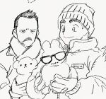  2boys animal bara beanie bear billy_russell_(dickfish) couple dickfish_(fishismdick) eyewear_removed facial_hair frown glasses gloves hat holding holding_animal john_rottweil_(dickfish) male_focus mature_male multiple_boys mustache original personification scan scarf short_hair sideburns sketch snowman thick_eyebrows traditional_media upper_body winter_clothes yaoi 