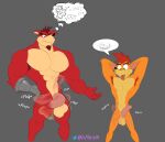  activision anthro artariem balls crash_bandicoot crash_bandicoot_(series) crunch_bandicoot duo genitals hi_res male male/male nude penis snout thick_thighs thought_bubble tongue 