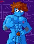  anthro bara-diction barazoku big_penis blue_body fan_character genitals hi_res humanoid humanoid_genitalia male male/male pecs penis solo zackgowman 