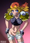  blonde_hair blue_eyes blush gaiking gaiking:_legend_of_daikuu_maryuu hindenburg puria_richardson pussy short_hair small_waist solo touei uncensored 