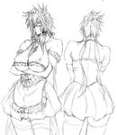  arrancar bad_id bleach cosplay espada hollow kikugetsu maid mask monochrome sketch tia_harribel tier_harribel twin_tails twintails yagyuu 