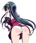  ass black_hair blush dress headband himemiya_chikane kannazuki_no_miko long_hair looking_back panties satsuki_imonet solo underwear 