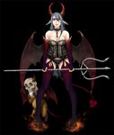  artist_request blood_goat breasts character_request copyright_request corset devil_girl earrings fire flames grey_hair horns jewelry large_breasts lingerie panties pitchfork red_eyes red_legwear skull source_request thighhighs underwear wings 