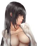  bad_id bad_pixiv_id banned_artist black_hair breasts large_breasts lips long_hair original solo viola_(seed) wet yellow_eyes 