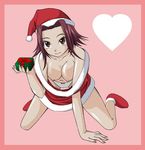  1girl akiza akiza_izinski baggy_clothes breasts brown_eyes christmas christmas_hat gift hat heart izayoi_aki large_breasts nipples panties present red_hair santa_hat underwear white_panties yu-gi-oh! yugioh_5d&#039;s yuu-gi-ou_5d's 