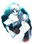  1girl ayanami_rei back bad_id bad_pixiv_id breasts hand_on_another's_head ikari_shinji medium_breasts neon_genesis_evangelion nude red_eyes sideboob toujou_sakana 