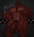  2022 4_fingers abs anthro areola biceps big_muscles big_penis biped canid canine claws digital_media_(artwork) eye_patch eyewear fingers five_nights_at_freddy&#039;s flaccid fox foxy_(fnaf) gabgbb genitals hi_res hook huge_muscles huge_penis hyper hyper_genitalia hyper_penis male mammal muscular navel nipples pecs penis quads scottgames simple_background smile solo thick_thighs triceps vein veiny_penis wide_hips 