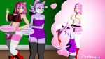  3d_(artwork) amy_rose anthro big_breasts blaze_the_cat blender_(software) bluewavecon blush breast_grab breasts clothed clothing cunnilingus digital_media_(artwork) domestic_cat duo english_text eulipotyphlan felid feline felis female female/female footwear fur genitals green_eyes hair hand_on_breast hedgehog hi_res high_heels legwear mammal mature_female nipples nude oral pink_body purple_body purple_fur pussy sega sex sonic_the_hedgehog_(series) text thick_thighs thigh_highs vaginal widescreen 