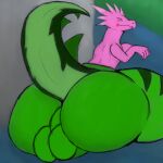  balls big_butt butt dracozolt fossil_pokemon frooty_(hammersarus generation_8_pokemon genitals green_body hi_res male nauiho nintendo pink_body pokemon pokemon_(species) presenting presenting_hindquarters sitting 