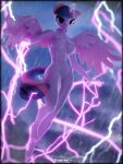  2023 3:4 absurd_res anthro breasts cutie_mark electricity equid equine eyebrows eyelashes feet female fingers friendship_is_magic genitals hasbro hi_res horn humanoid_feet mammal my_little_pony navel nude outside plantigrade pussy solo steamyart toes twilight_sparkle_(mlp) winged_unicorn wings 
