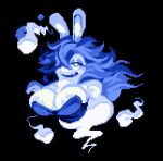  anthro areola areola_slip big_breasts blue_hair breasts clothing digital_media_(artwork) female ghost ghost_fire ghost_tail hair lagomorph legless leporid lidded_eyes low_res mammal midnite_(mario_plus_rabbids) monochrome one_eye_obstructed pixel_(artwork) rabbit rabbit_ears solo spirit submarine_screw tight_clothing tight_topwear topwear wild_hair 