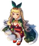  &gt;_&lt; 1girl azur_lane bangs bell bird blonde_hair box breasts cape chick christmas christmas_ornaments christmas_tree copyright_name dango_remi dress elbow_gloves fur-trimmed_cape fur-trimmed_gloves fur_trim gift gift_box gloves green_cape hair_bell hair_ornament hairclip high_heels jenkins_(azur_lane) jenkins_(light_of_the_holiest_star)_(azur_lane) jingle_bell lamp long_hair looking_at_viewer manjuu_(azur_lane) official_alternate_costume official_art open_mouth outdoors red_dress red_eyes red_footwear red_gloves sack santa_costume scarf small_breasts snow solo squatting strapless strapless_dress thighhighs twintails white_thighhighs 