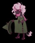  ambiguous_gender anthro bicolored_tail black_body black_boots black_clothing black_footwear boots bovid caprine cloak clothing deltarune eyewear floppy_ears fluffy fluffy_hair footwear glasses goat goat_tail hair hat hat_off headgear headwear hi_res horn male mammal night_milk_(artist) pawpads pink_eyewear pink_glasses pink_horn pink_scarf ralsei scarf solo undertale_(series) white_hair 