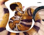  &lt;3 absurd_res anthro apode big_breasts breasts draconcopode duo female goldmikun hi_res legless nude reptile scalie serpentine simple_background snake white_background white_body 