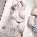  1:1 3d_(artwork) anthro bed belly big_breasts blonde_hair breasts butt clothing daz3d digital_media_(artwork) elderly_female female furniture hair hi_res huge_breasts legwear looking_at_viewer lowhangingfruit3d lying mammal marianne_(lhf3d) mature_anthro mature_female navel nipples nude nude_female obese obese_anthro obese_female old on_back overweight overweight_anthro overweight_female pinup pose rodent solo swimwear thick_thighs thigh_highs wide_hips 