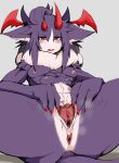  anthro anus archived_source breasts claws clitoris demon digital_media_(artwork) english_description female genitals hair head_horn head_wings hi_res horn multi_breast nipples purple_hair pussy red_claws red_eyes red_horn red_wings san_ruishin simple_background small_breasts small_wings solo spread_legs spread_pussy spreading steam trans_(lore) uncensored urethra white_background wings 