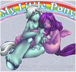  2005 amanda_piercy ambiguous_gender anthro cuddling duo earth_pony equid equine fan_character feathered_wings feathers female fluffy hasbro hooves horse humanoid_hands mammal mlp_g1 my_little_pony pegasus pony pre-g4 smile stephanie_ann wings 