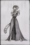  2023 4_toes andyd anthro clothed clothing eyebrows eyelashes feet felid feline female fur hair hi_res mammal solo standing toes traditional_media_(artwork) 