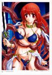  navel rape red_eyes red_hair sword takahama_tarou tentacle weapon 