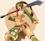  breasts brown_eyes brown_hair earrings jewelry momo_765 panties rirakukan seong_mi-na seung_mina soul_calibur soulcalibur_iv underboob underwear white_panties 