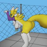  bandai_namco big_butt breasts butt digimon digimon_(species) female hi_res j5furry nipple_piercing nipples piercing renamon solo 