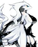  anthro big_breasts blue_eyes breasts dragon feathers female generation_5_pokemon leather legendary_pokemon nintendo pokemon pokemon_(species) reshiram solo usa37107692 white_body white_feathers 